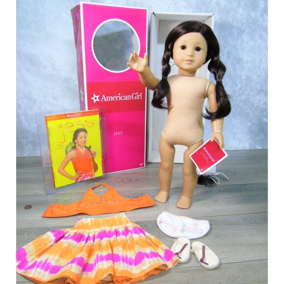 NEW American Girl 18" JESS DOLL In MEET OUTFIT Girl Of Year 2006 Shoes Book BOX! - Picture 4 of 12